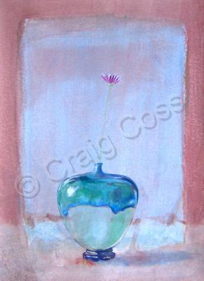 Flower Paintings - Little Purple Flower - Casein On Paper