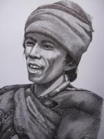 A Thakuri Man - Pen And Permanent Indian Ink Drawings - By Sushil Thapa, People And Portrait Reaslistic Drawing Artist