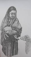 Affection - Pen And Permanent Indian Ink Drawings - By Sushil Thapa, People And Portrait Reaslistic Drawing Artist