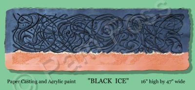 Abstract Bas-Reliefs - Black Ice - Cast Paper