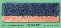Black Ice - Cast Paper Sculptures - By Pam Foss, Abstract Sculpture Artist