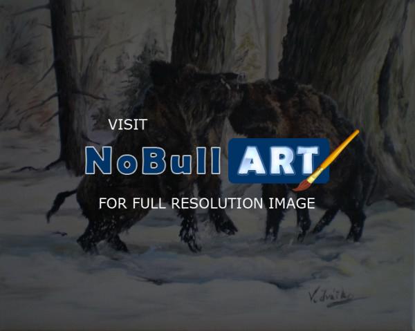 Animals By Mv - Wildboars - Oilpaint