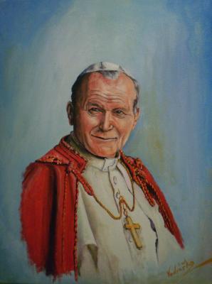 Other Paintins By Marek Vodvar - Pope John Paul II - Oil On Canvas