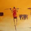 Herdsman - Accrylics On Canvas Paintings - By Moses Nyawanda, Brush Strokes Painting Artist