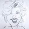 Marilyn - Pencil Drawings - By John Heslep, Caricature Drawing Artist