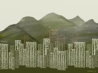 Hong Kong Harbor - Digital Digital - By Eric Sanders, Landscape Digital Artist