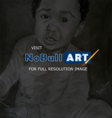 Portrait - Cute Baby - Pencil And Paper