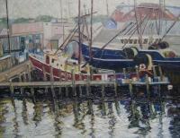 Boats At Rest Nova Scotia - Oil Paintings - By Richard Nowak, Impressionism Painting Artist