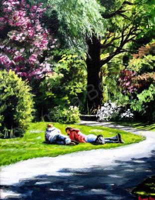 People - Sunday Morning St Stephens Green - Acrylic