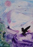 Fairy Moonlight - Encaustic Wax Paintings - By Sally Morris, Fantasy Painting Artist