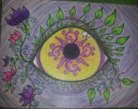 Eye Of Eve - Colored Pencils Drawings - By Kelly Meyer, Free Style Drawing Drawing Artist