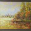 City Lake - Oil  Cardboard Paintings - By Liudvikas Daugirdas, Impressionism Painting Artist