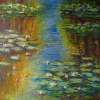 Flowers Water Lilies - Oil On Canvas Paintings - By Liudvikas Daugirdas, Impressionism Painting Artist