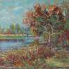 Old Pond - Oil  Cardboard Paintings - By Liudvikas Daugirdas, Impressionism Painting Artist