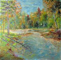 Landscape - River - Oil On Canvas