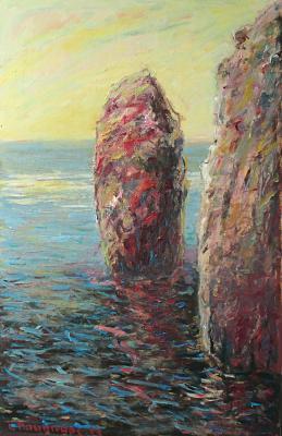 Seaside - Sea Cliffs - Oil  Cardboard