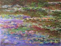 Water Lilies - Oil On Canvas Paintings - By Liudvikas Daugirdas, Impressionism Painting Artist