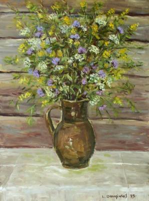 Flowers - Wildflowers In The Jug - Oil On Canvas