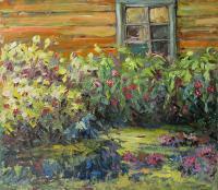 Window On The Country House - Oil On Canvas Paintings - By Liudvikas Daugirdas, Impressionism Painting Artist