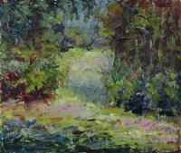 In The Forest - Oil  Cardboard Paintings - By Liudvikas Daugirdas, Impressionism Painting Artist