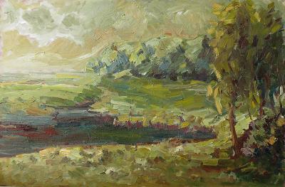 Landscape - Landscape - Oil  Cardboard