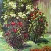 Roses In The Garden - Oil On Canvas Paintings - By Liudvikas Daugirdas, Impressionism Painting Artist