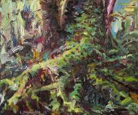 Old Growth - Oil  Cardboard Paintings - By Liudvikas Daugirdas, Impressionism Painting Artist