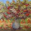 Still Life With Rowan - Oil On Canvas Paintings - By Liudvikas Daugirdas, Impressionism Painting Artist