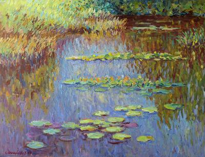 Pond - Lily Pond - Oil On Canvas