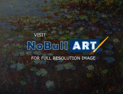 Pond - Water Lilies Nympheas - Oil On Canvas