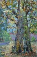 Landscape - The Oak Tree In The Autumn - Oil On Canvas
