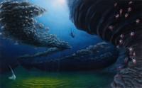 Deep Ocean III - Oil On Canvas Paintings - By Giles Davies, Surrealism Painting Artist