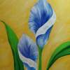 Two Blue Lillies - Acrylic Paintings - By Barbara Stanley, Realism Painting Artist