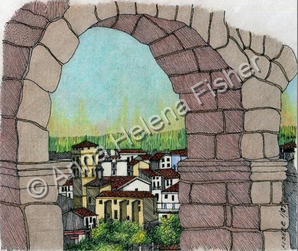 Landscape - Segovia Spain - Mixed Media