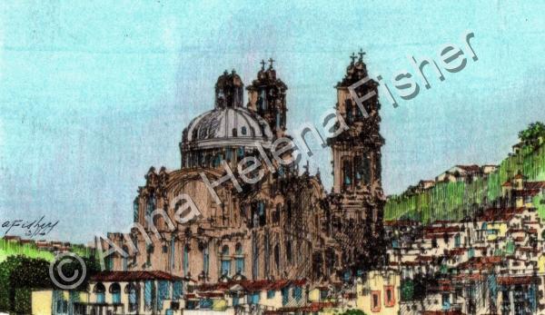 Landscape - Taxco  Mexico - Mixed Media