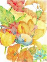 Varied Flowers - Pencil And Paper Drawings - By Anna Helena Fisher, Flora Drawing Artist