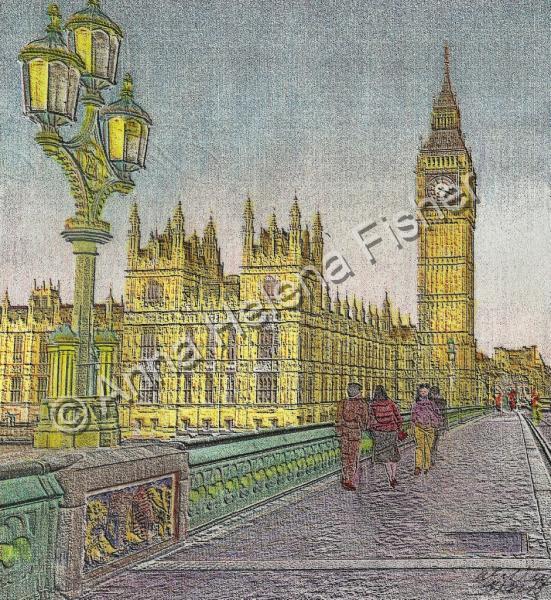 Architectural - Big Ben And Westminster  London England - Mixed Media