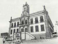 Museu Da Inconfidencia  Ouro Preto  Brazil - Pen And Ink Drawings - By Anna Helena Fisher, Architectural Drawing Artist