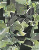 Retalhos Em Verde - Mixed Media Drawings - By Anna Helena Fisher, Composition Drawing Artist