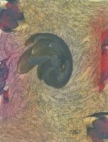 Garden In Black - Mixed Media Paintings - By Anna Helena Fisher, Composition Painting Artist