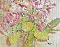 Un Bouquet De Fleurs II - Mixed Media Paintings - By Anna Helena Fisher, Composition Painting Artist