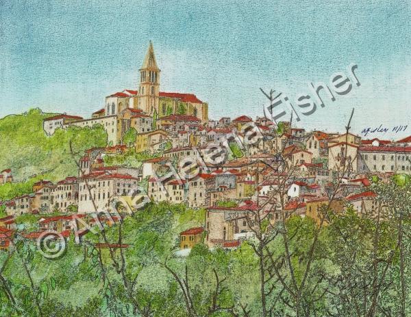 Landscape - Todi Umbria Italy - Mixed Media