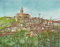 Landscape - Todi Umbria Italy - Mixed Media