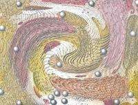 Linework In Color - Mixed Media Paintings - By Anna Helena Fisher, Abstract Painting Artist