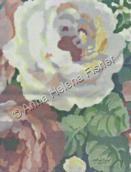 Nature - Big White Rose - Mixed Media