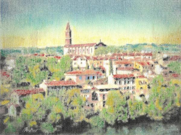 Landscape - Albi France - Mixed Media