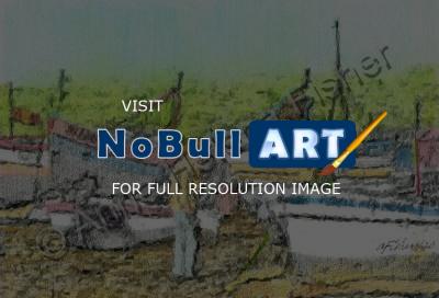 Seascape - Nazare Portugal - Mixed Media