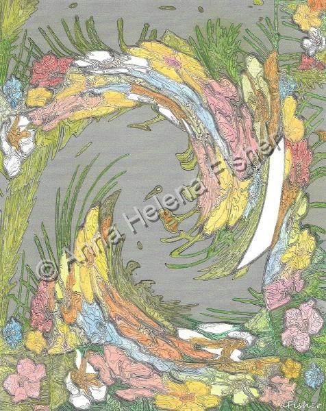 Flora - Tornado Of Flowers - Mixed Media