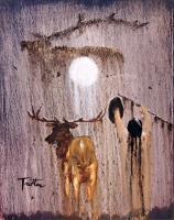 Elk Spirit - Oil Paintings - By Patrick Trotter, Drip Painting Painting Artist