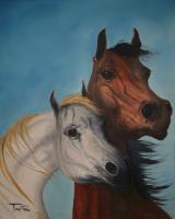 Horse Lovers - Oil Paintings - By Patrick Trotter, Animal Art Painting Artist